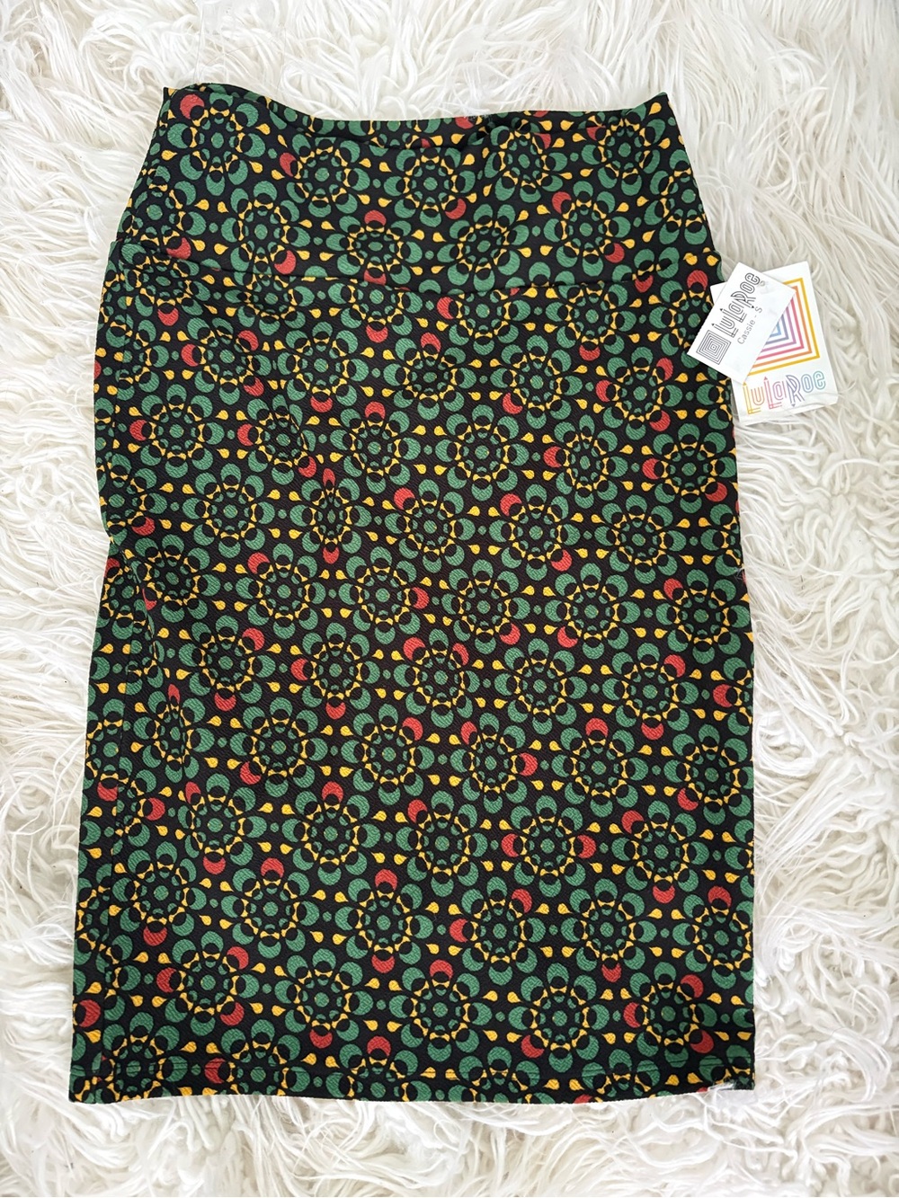 NWT LuLaRoe Cassie Pencil Skirt Geometric Floral Print Size Small - Picture 1 of 4